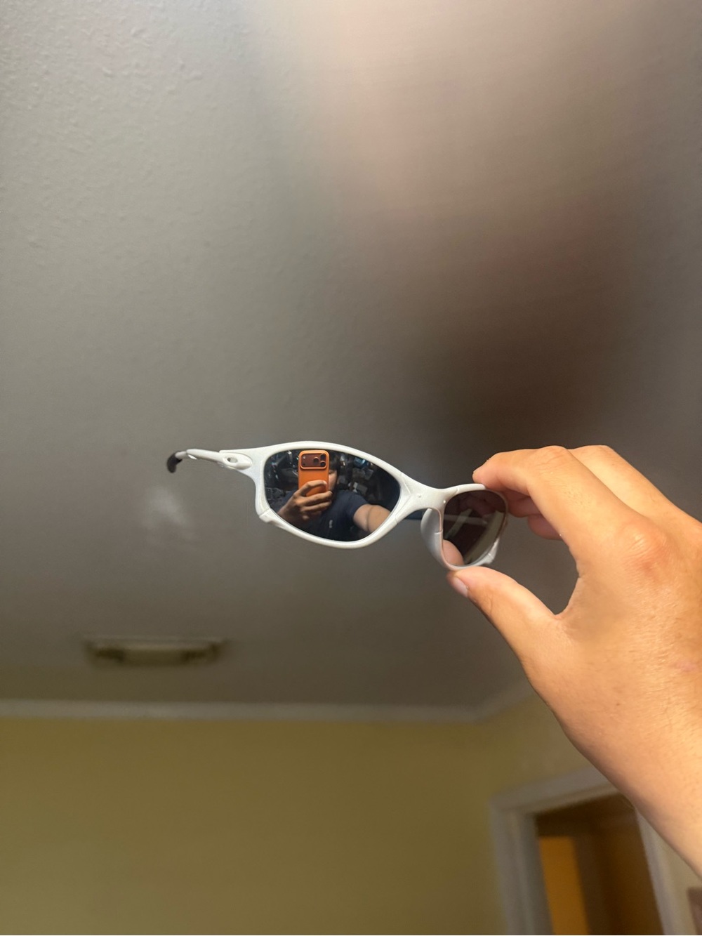 White Curved Frame Sunglasses Oakley